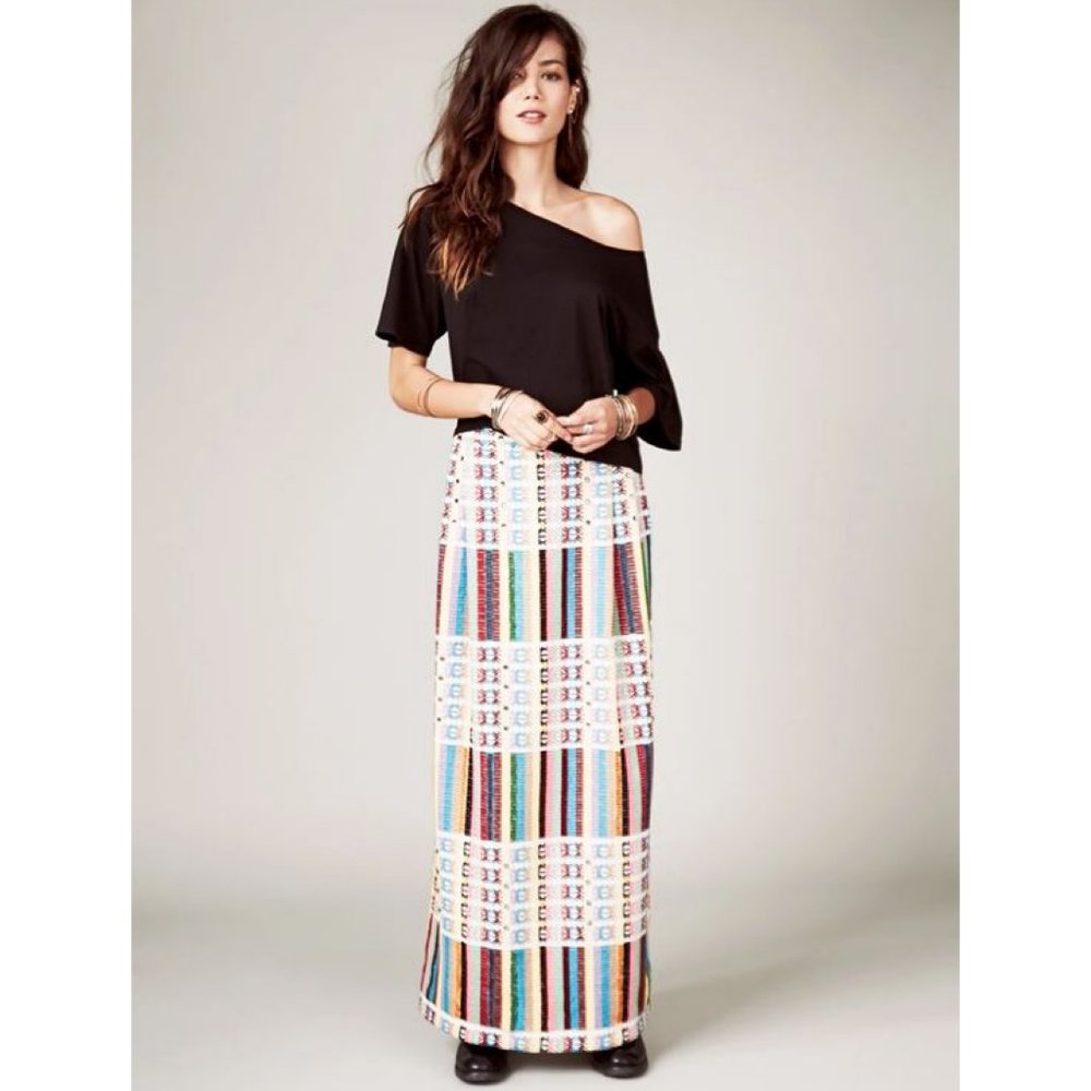 Free People Abbie's Limited Edition Embellished Maxi Skirt